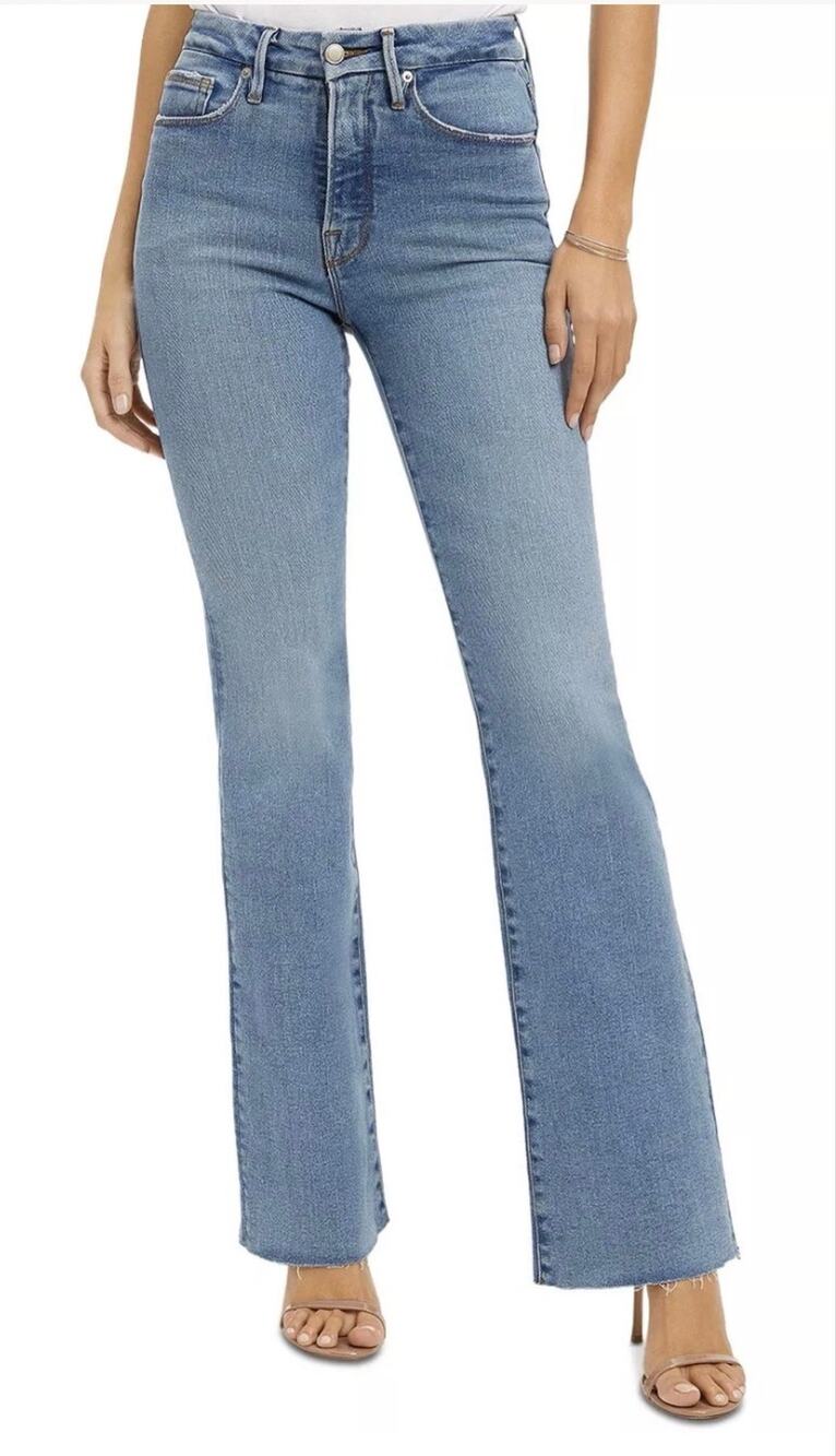 Good American High-Rise Good Classic Bootcut Jeans Faded Light Wash Size 14/32